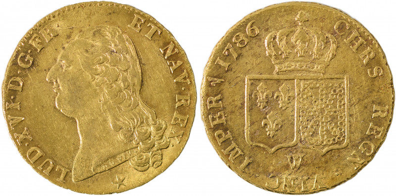 France, Louis XVI, 1774-1793. AV 2 Louis d’ Or, 1786W, Lille mint, 15.29g (KM592...