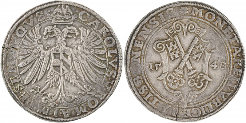 Regensburg, Karl V, 1519-1556. Guldiner (60 Kreuzer), 1548, 28.85g (KM-MB49; Dav...