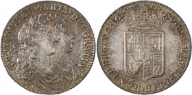Great Britain, William and Mary, 1688-1694. Halfcrown, 1689, 1st Bust and 2nd Shield, pearls and caul only frosted type, 14.73g (KM472.2; S-3435).

Su...