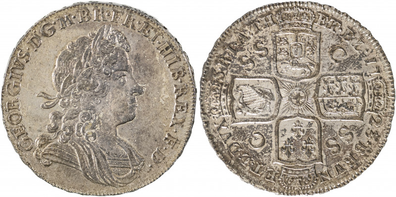 Great Britain, George I, 1714-1727. Halfcrown, 1723 SSC in angles indicating ‘So...