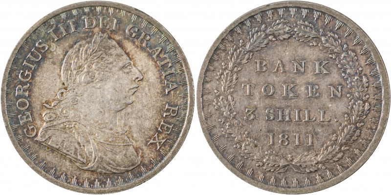 Great Britain, George III, 1760-1820, Bank of England, 3 Shillings, 1811, 14.75g...