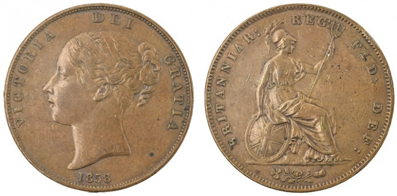 Great Britain, Victoria, 1837-1901. Penny, 1858, London mint, 18.46g (KM739; S-3...