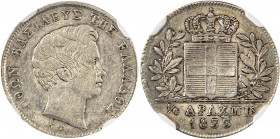 Greece, King Otto, 1832-1862. 1/4 Drachma, 1833, First Type, Munich mint (KM18; Divo 16a).

Nice silver patina with good details remaining on both sid...