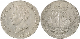 Haiti, Republic, Jean Pierre Boyer, 1818-1843. 100 Centimes, AN26 (1829), 10.62g (KM-A23).

Very nice portrait with overall strong details and superb ...
