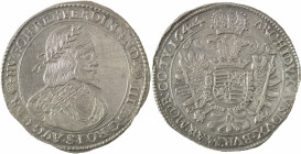 Hungary, Ferdinand III, 1637-1657. Taler, 1644KB, Kremnitz mint, 27.89g (KM107; Dav. 3198; Her. 470).

Very strong details, magnificent portrait of th...