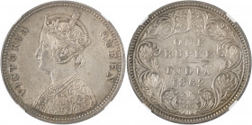 India, British, Victoria Queen, 1837-1901. Rupee, 1862(C), Calcutta mint (KM473.1).

Very strong details, attractive surfaces and much remaining luste...