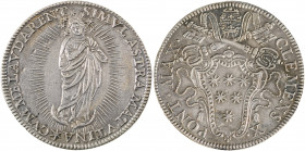 Italian States, Papal States, Clement X, 1670-1676. Giulio, No Date, 3.20g (KM341).

Silver grey tone, beautiful details with some marks on reverse.

...
