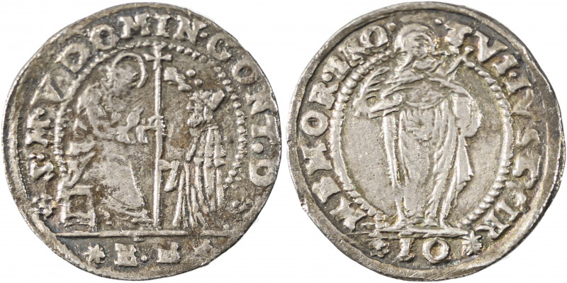 Venice, Domenico II Contarini, 1659-1674. 10 Soldi, No Date, 2.14g (Paol. 4).

S...