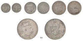 Italian Eritrea, Umberto I, 1889-1900. Lot with 4 coins. Comprising 50 Centesimi, 1890M, Milan mint (KM1), Lira, 1890R, Rome mint (KM2), 2 Lire, 1896R...