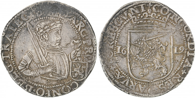 Utrecht,	 1/2 Rijksdaalder (24 Stuiver), 1619, 14.23g (KM11; Delm. 958).

Old ca...