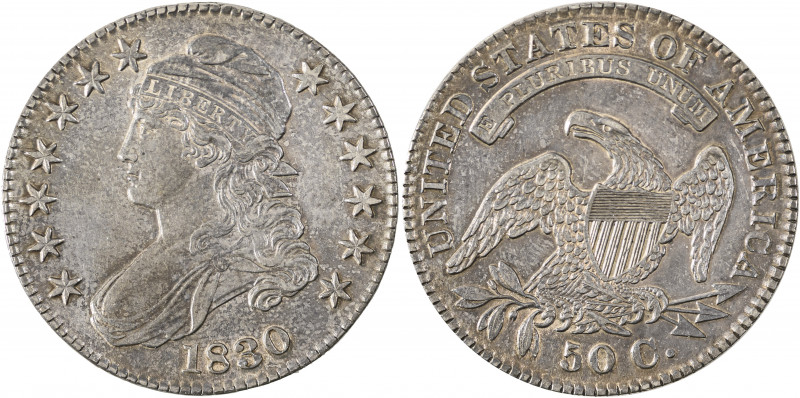 United States, 50 Cents, 1830, Philadelphia mint. Liberty, Capped Bust type, let...