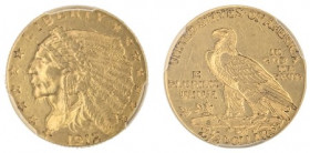 United States, Indian Head. AV 2 1/2 Dollars, 1912, Philadelphia mint (KM128; Fr. 120).

Attractive golden tone.

Graded AU55 PCGS