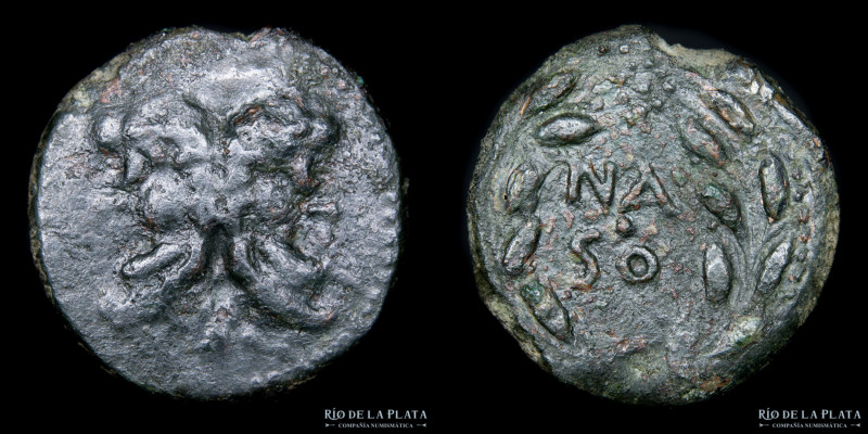 Sicilia, ceca incierta romana (Panormos?) AE As, Cuestor L. Axius Naso 200-190AC...