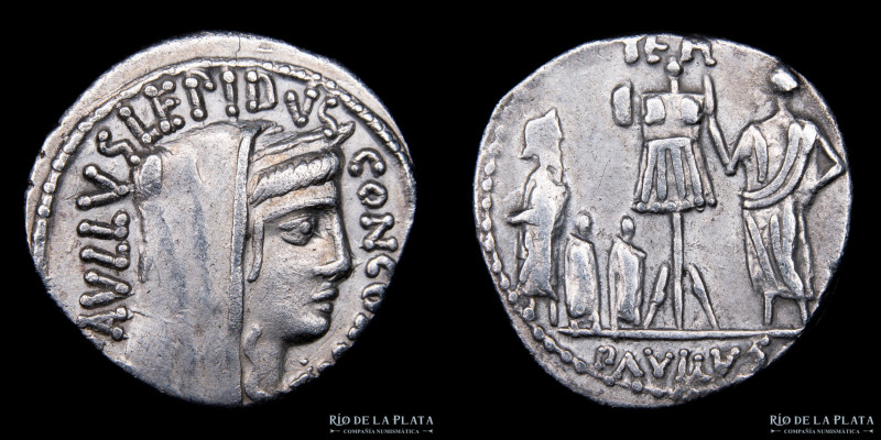 Roma República. Gens Aemilia. L. Aemilius Lepidus Paullus 62AC. AR Denario, Ceca...