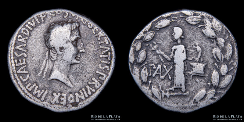 Asia Menor, Éfesos. Octaviano 44-27AC. AR Cistóforo, 28AC. 26.5mm; 11.59g. A: IM...