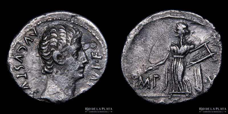 Roma, Augusto 27AC-14DC. AR Denario, Ceca de Lugdunum (15-13AC) 20.1mm; 3.52g. A...