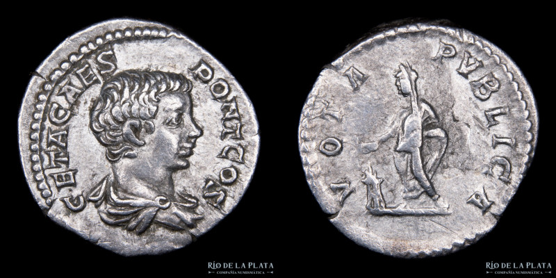 Roma. Geta como César bajo Septimio Severo y Caracalla (198-209DC) AR Denario, c...