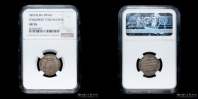 Cuba. San Felipe y Santiago. Isabel II. 1834. Medalla de proclama
