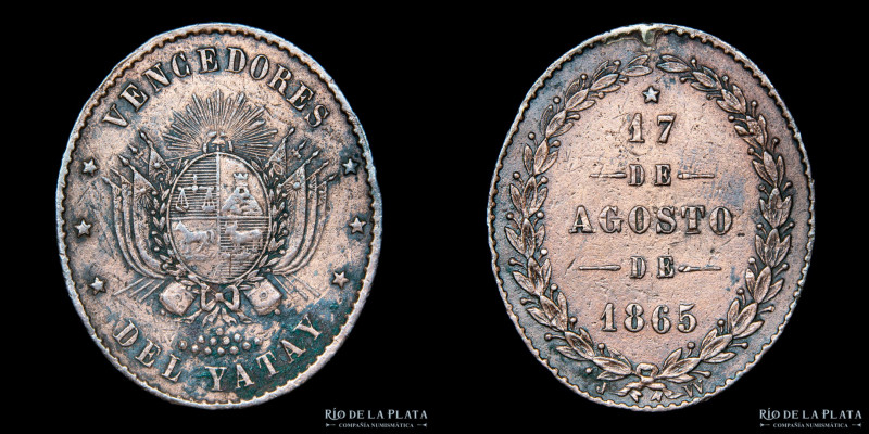 Uruguay. Premio Militar. 1865. Guerra Triple Alianza. Batalla de Yatay. CU; 33.0...