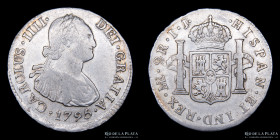 Lima. Carlos IV. 2 Reales 1795 IJ. KM95