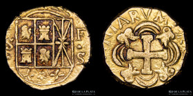 Colombia. Felipe V. 2 Escudos 1726-32 S. Santa Fe. A verificar. KM17