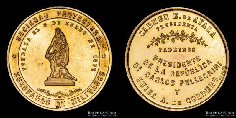 Argentina. 1892. Sociedad Protectora. Huérfanos de Militares. Presidente Carlos ...