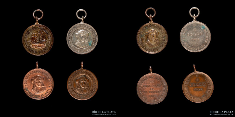 Argentina. 1892. IV Centenario. Lote x4 a clasificar. Incluye Mendoza, Moron y C...