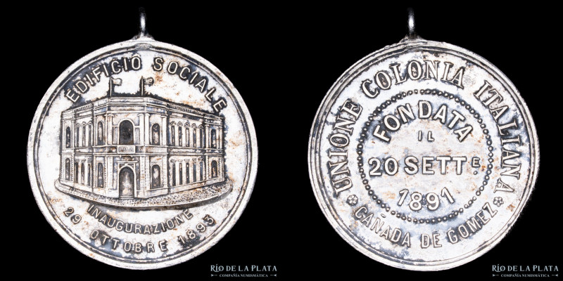 Argentina. 1893. Unione Colonia Italiana. Cañada de Gomez. Inauguración de Edifi...