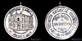 Argentina. 1893. Unione Colonia Italiana. Cañada de Gomez. Plata