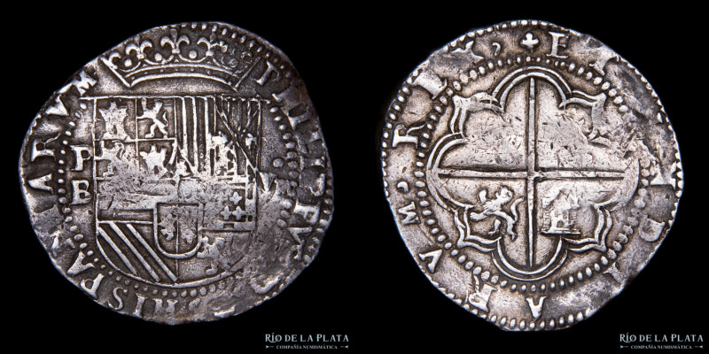 Potosí. Felipe II (1574-1598) 8 reales 1577-86 B (Ballesteros). CJ 1.10.1. Gran ...