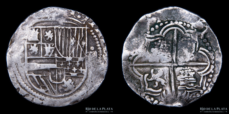Potosí. Felipe II (1574-1598) 4 Reales 1579-80 L. Ensayador L (desconocido). AG....