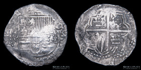 Potosi. Felipe III. 8 Reales 1614-16 Q.  Macuquina / Cob.CJ 7.3.2