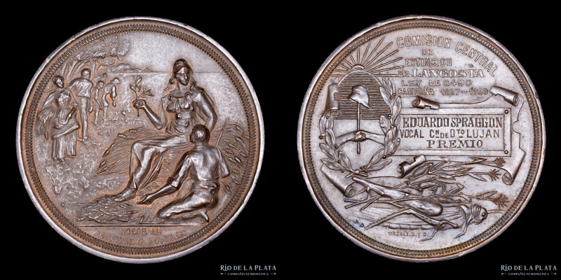 Argentina. 1898. Comisión de extinción de la Langosta. Grabador: Orzali. CU; 52m...