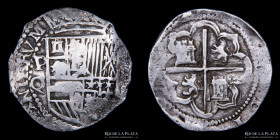 Potosi. Felipe III. 8 Reales 1614-16 Q.  Macuquina / Cob.CJ 7.3.2