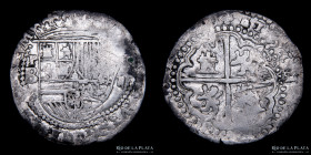 Potosi. Felipe III. 2 Reales 1598-02 B. Macuquina. CJ 9.1.1