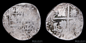 Potosi. Felipe IV. 2 Reales 1637-40 TR. Macuquina. CJ 15