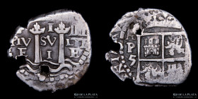 Potosi. Felipe IV. 1 Real 1652 E. Macuquina. CJ 21