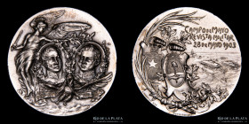 Argentina. 1903. San Martin y O´Higgings. Chile. Plateada