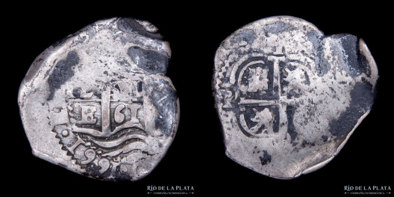 Potosí. Felipe IV. 1 Real 1661 E. Macuquina/ Cob. AG.930; 23mm; 2.51g. CJ 26.9 (...