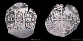Potosi. Carlos II. 2 Reales 1668 E. Macuquina. CJ 30.2.3
