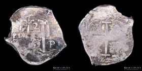 Potosi. Carlos II. 2 Reales 1669 E. Macuquina. CJ 30.3