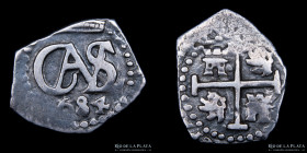 Potosi. Carlos II. 1/2 Real 1684. Macuquina. CJ 32.18