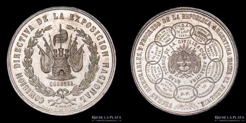 Argentina. 1874. Exposición Nacional de Córdoba. Grabador: Santiago Caccia. Esta...