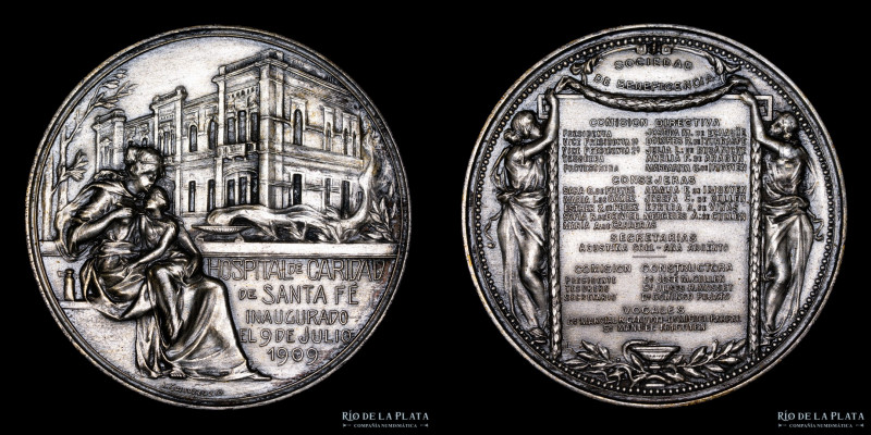 Argentina. Medicina. 1909. Hospital de Caridad de Sante Fé. Grabador: Juan Gottu...