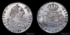 Potosi. Carlos IV. 8 Reales 1789 PR. Transicional. CJ 76.1