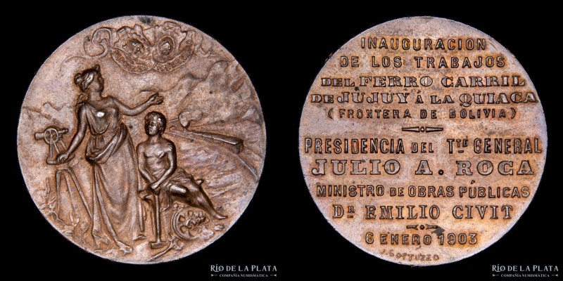 Argentina. Ferroviarias. 1908. Jujuy a La Quiaca y frontera a Bolivia. Grabador:...