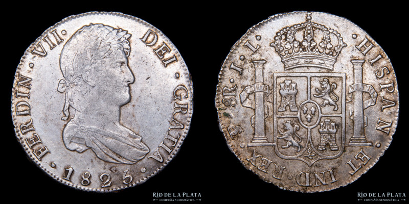 Potosí. Fernando VII (1808-1833) 8 Reales 1825 JL. (Juan Palomo y Sierra y Luis ...