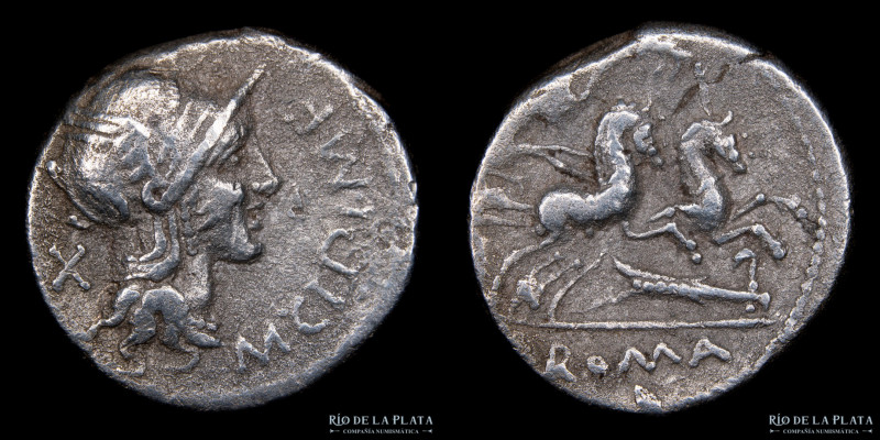 Roma República. Gens Cipia. M. Cipius Marci 115-114AC. AR Denario, Ceca de Roma....