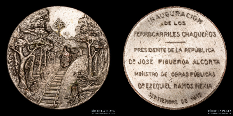 Argentina. Ferroviarias. 1910. Inauguración de los Ferrocarriles Chaqueños. Grab...