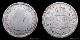 Santiago. Carlos IV. 1 Real 1801 JJ. KM58